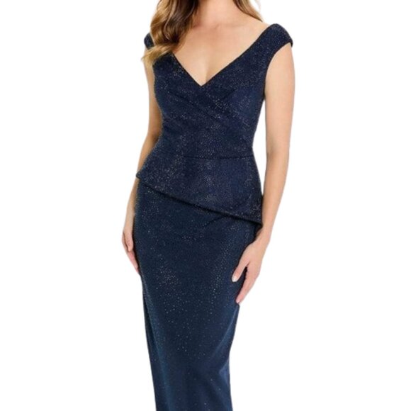 Montage by Mon Cheri Dresses & Skirts - NWT Montage by Mon Cheri M536 Stretch Crepe Evening Dress Navy Size 12